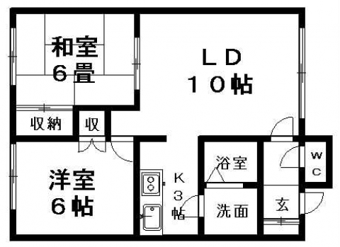 カメリアハイツB　203号室賃貸物件_間取図