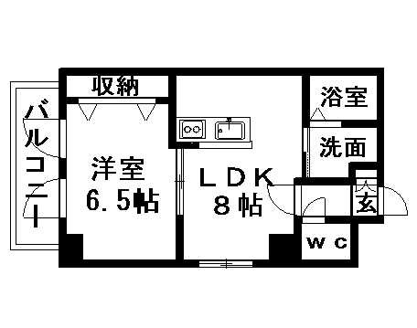 ハナブサビル　206号室賃貸物件_間取図