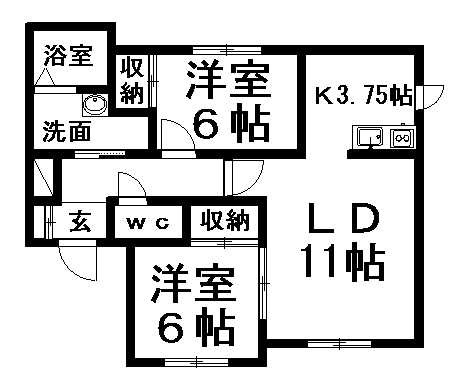 ラフォーレ楡　202号室賃貸物件_間取図